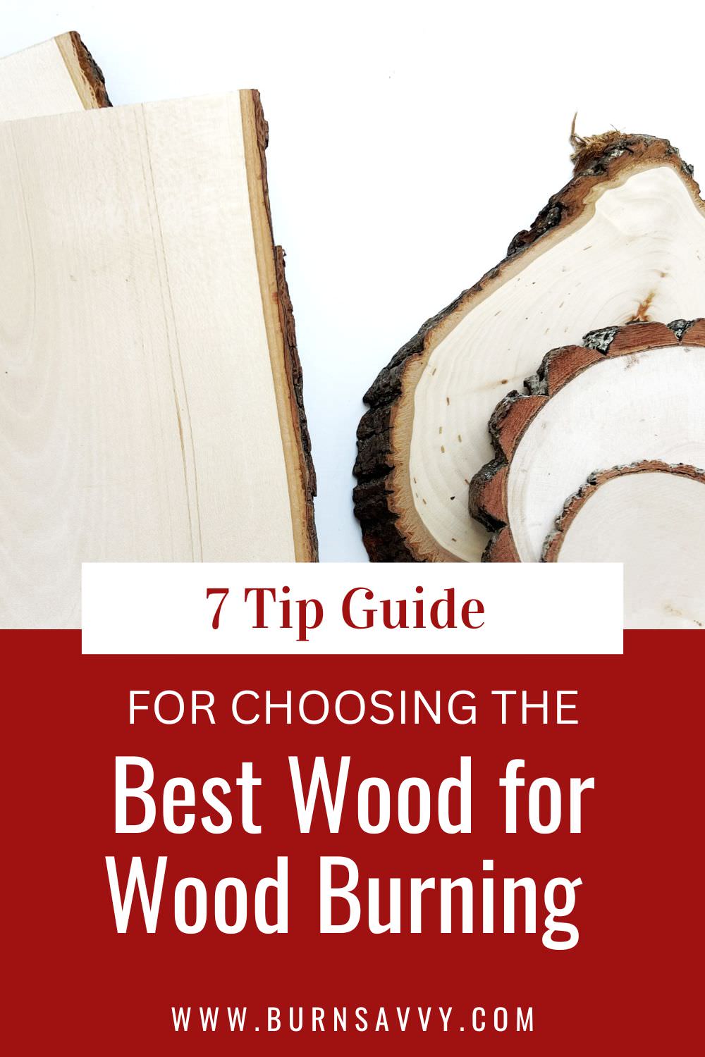Best wood for woodburning guide Pinterest image