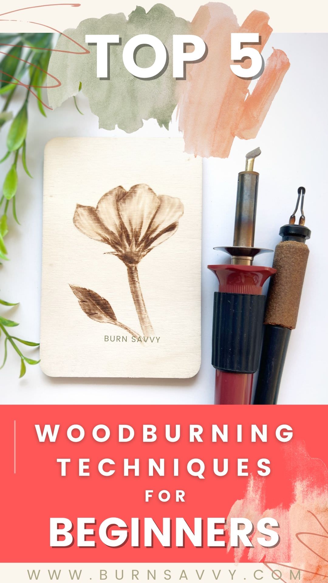 Woodburning techniques top 5 with flower