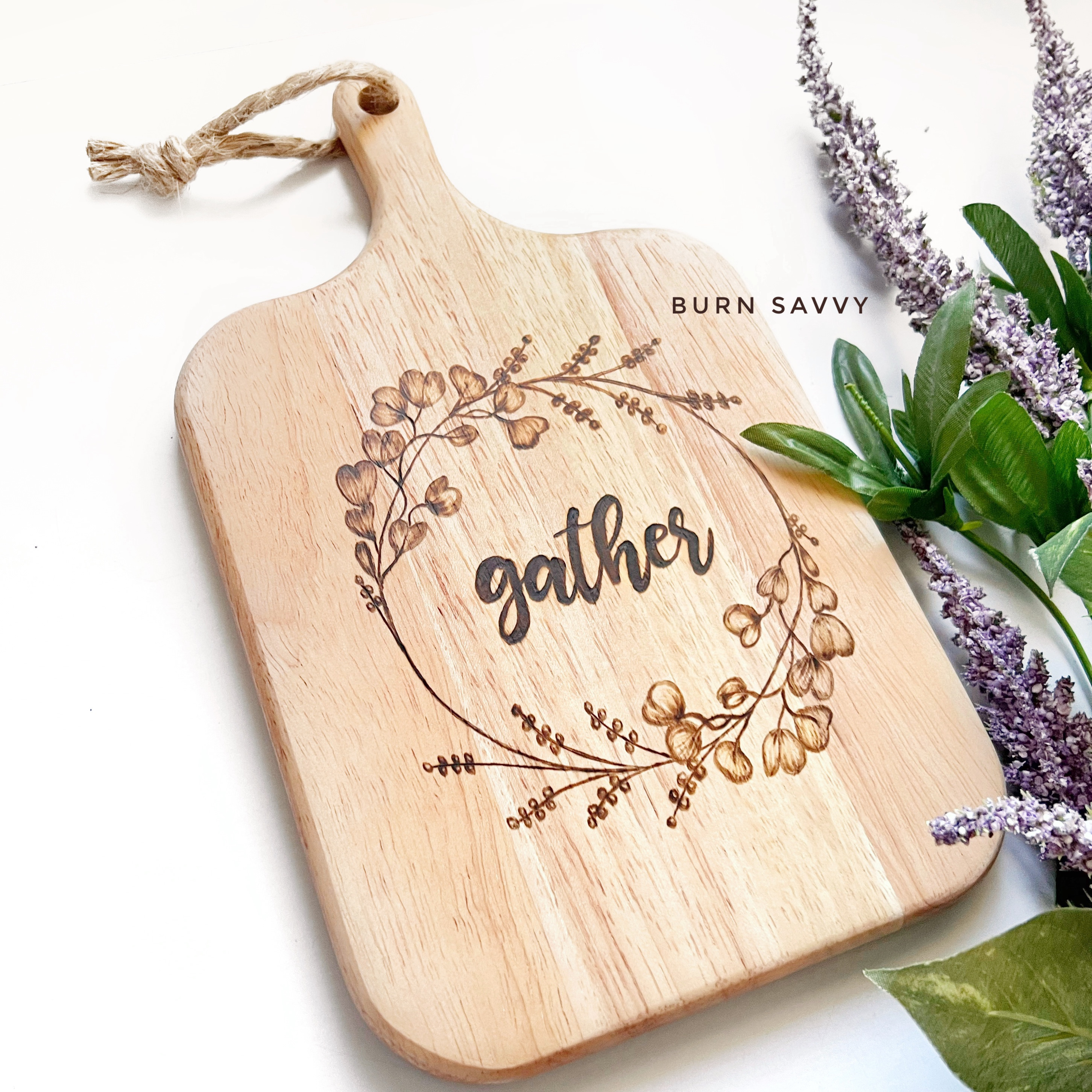 Wood Burned Gather charcuterie cheese board crate club project