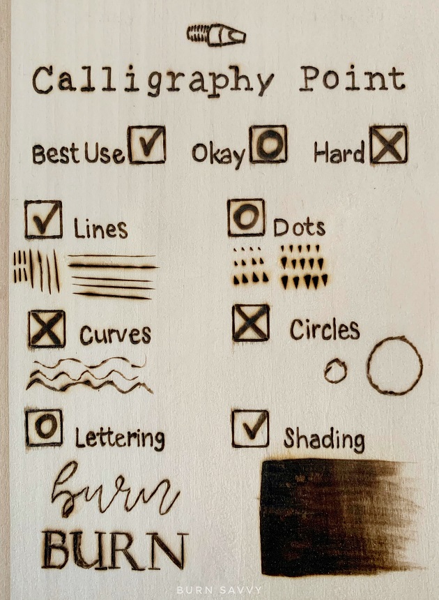 Woodburning Tips: The Calligraphy Point Uses