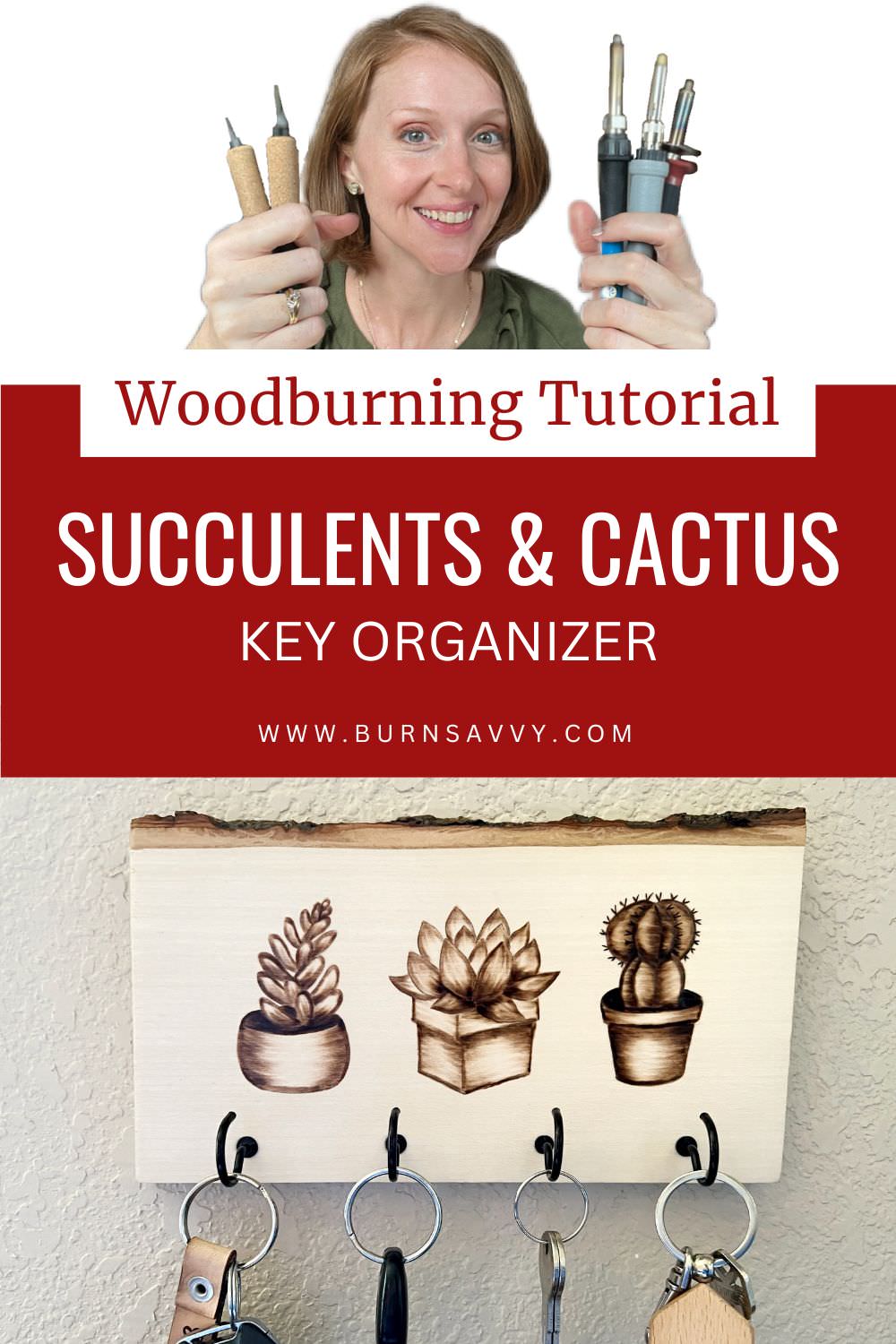 Succulents and cactus key organizer crate club