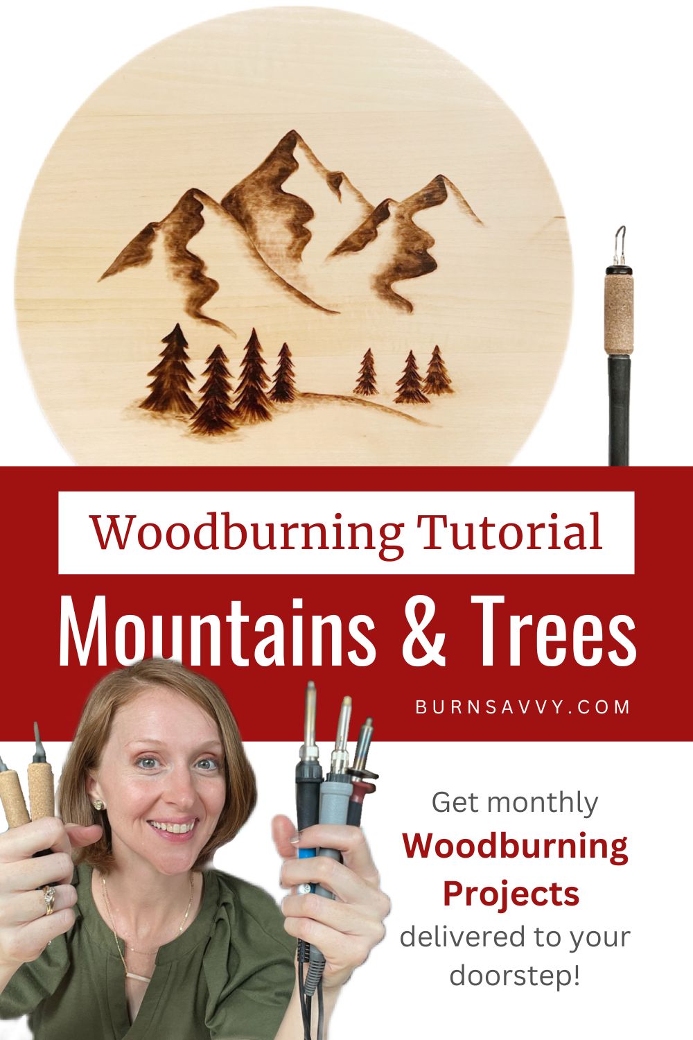 June Crate Club Tutorial - Mountains and Trees Basswood Circle